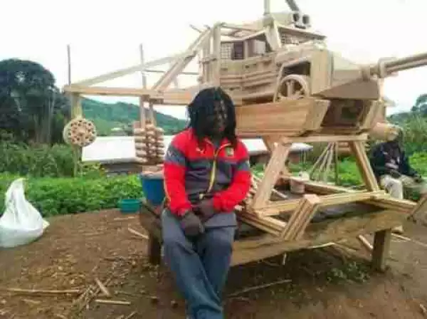 Creativity! See Wooden Cars & Helicopters Designed By A Nigerian Man (Photos)